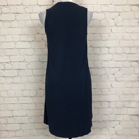 Lake Navy Night Gown Lounge Dress Size S Sleeveless Bamboo - Picture 3 of 5